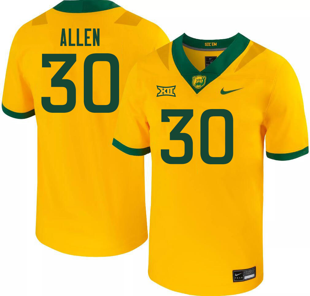 Men-Youth #30 Michael Allen Baylor Bears 2023 College Football Jerseys Stitched-Gold